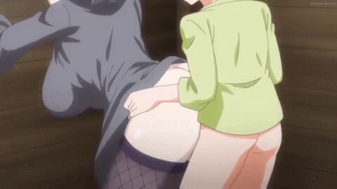 1boy 1girls animated animated_gif ass big_breasts bigger_female breast_jiggle breasts clothed_sex doggy_style female horny_male huge_ass huge_breasts large_breasts leo_(majo_wa_kekkyoku_sono_kyaku_to) majo_wa_kekkyoku_sono_kyaku_to male mojikawa_magical sex sex_from_behind standing standing_doggy_style standing_sex tagme taller_female witch witch_hat