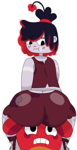 ass ass_cleavage ass_crack big_ass bubble_ass bubble_butt butt_crack hanazuki:_full_of_treasures hemka kiyoshi kiyoshi_(hanazuki:_full_of_treasures) moonflower_(species) round_ass sitting_on_person