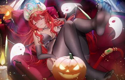 aliciaxlife breasts dark-skinned_female dark_skin female gold_jewelry green_eyes indie_virtual_youtuber jewelry looking_at_viewer mouse mouse_ears mouse_girl queen rat rat_girl rat_tail red_hair soles solo solo_female tagme video virtual_youtuber vtuber youtuber