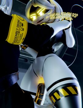 3d_(artwork) 777bronzestar absurd_res accessory accurate_art_style android ass big_ass big_butt clothed clothing digital_media_(artwork) disassembly_drone english_text female genitals glitch_productions glowing glowing_eyes hair headgear headwear hi_res holding_hands humanoid machine male male/female metallic_body murder_drones n_(murder_drones) not_furry penis penis_out penis_under_clothes pussy robot robot_humanoid short_hair tail tailed_humanoid text thick_thighs v_(bysamzan) v_(murder_drones) white_body white_hair