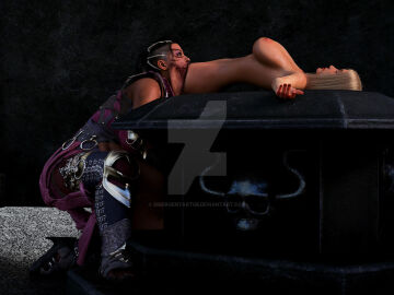 2girls 3d big_breasts breasts divergentartgb female mileena mortal_kombat nipples oral_vore same_size_vore vore