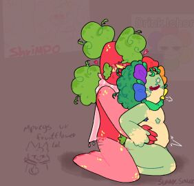 anthro big_belly dandy's_world dandy_(dandy's_world) facial_crest fat_male flower gay_sex impregnation male male_pregnancy mpreg pregnancy pregnant pregnant_belly pregnant_male pregnant_sex sprout_(dandy's_world) strawberry sunny_sauce