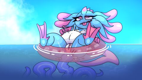 absurd_res amphibian anal anal_sex axolotl axolotl_humanoid axolotl_tail female female_penetrated hi_res marine mole_salamander penetration pool_float pool_toy salamander sex tentacle tentacle_creature tentacle_in_ass tentacle_penetration tentacle_sex water