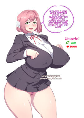 100_kanojo 1girls bokuman breasts english_text female female_focus female_only hanazono_hakari kimi_no_koto_ga_dai_dai_dai_dai_daisuki_na_100-nin_no_kanojo large_breasts light-skinned_female light_skin looking_at_viewer skirt solo text the_100_girlfriends_who_really_really_really_really_really_love_you thick_thighs thighs wide_hips