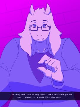 anthro boss_monster_(undertale) clothed clothing condescending dracozhilla eyewear female glasses hi_res humanoid humiliation looking_at_viewer male penis penis_humiliation pinched_fingers selfie size_queen small_penis_gesture small_penis_humiliation solo text toriel undertale undertale_(series)
