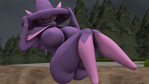 3d baek-myo big_breasts breasts female huge_breasts mismagius nintendo pokemon pokemon_(species) pokémon_(species) solo
