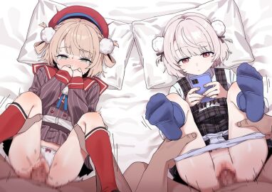 2boys 2girls mozako pov pussy shigure_ui_(vtuber) straight ui_(voisona) virtual_youtuber voisona