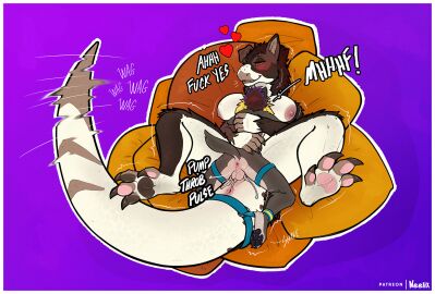 anthro anus big_breasts big_tail blush bodily_fluids border bound bound_together breasts canid canine canis cum cum_in_pussy cum_inside cumshot dinosaur domestic_dog dominant dominant_female duo ejaculation feet female floppy_ears genital_fluids happy happy_sex harness hi_res hug huge_breasts hybrid larger_female larger_penetrated long_tail looking_pleasured male male/female mammal moan motion_lines neelix neelix_(character) pawpads penetration penile penile_penetration penis penis_in_pussy prehistoric_species pussy raised_tail reptile scalie sex size_difference smaller_male tail tail_anus tail_motion tailwag theropod thick_tail tyrannosaurid tyrannosauroid tyrannosaurus tyrannosaurus_rex vaginal_penetration white_border wolf