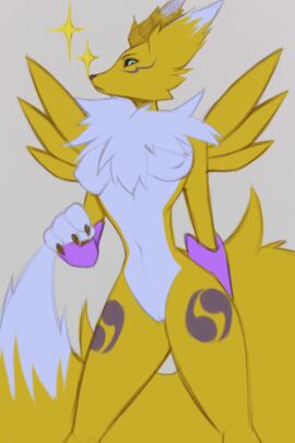 1girls anthro anthro_female anthro_only bandai_namco breasts digimon digimon_(species) displeasee female female_focus female_only fox furry furry_female furry_only pussy renamon solo solo_female