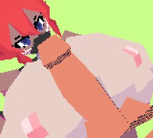 2024 3d_(artwork) ambiguous_species animated anthro big_breasts blue_eyes bouncing_breasts breast_play breasts claws digital_media_(artwork) duo erection female genitals green_background hair huge_breasts human human_on_anthro interspecies light_body light_skin loop low_framerate low_poly male male/female mammal mask nipples nude paizuri penis polez red_hair sex simple_background titjob wearing_mask