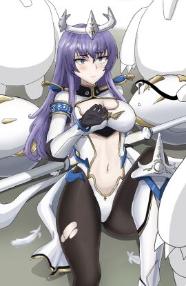 1girls 3boys afraid animal anteater armband belly belly_button blue_hair blush boots breasts cleavage color digital_media_(artwork) feathers female galaxy_gals headmistress_jeanne human impending_rape japanese_text large_breasts light_skin long_hair looking_at_another male mature_female nyanko_daisensou on_back saliva sed_(d4vcmk) surrounded teacher text the_battle_cats tiara tight_clothing tights tongue tongue_out torn_clothes white_fur wings