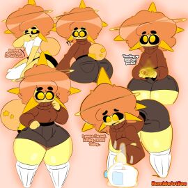 1boy 1boys 1femboy ass black_sclera booty bumbleart_bee butt femboy male solo_focus yellow_body