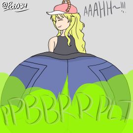 big_ass boi034 denim_shorts faceless_character fart fart_fetish farting farting_at_viewer female lucoa lucoa_(maidragon) maidragon miss_kobayashi's_dragon_maid pov pov_facesitting quetzalcoatl_(dragon_maid) shorts