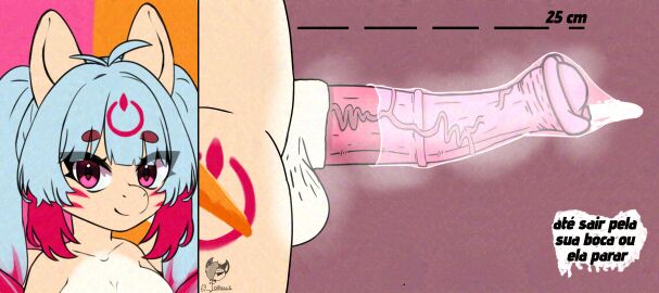 absurd_res animal_genitalia animal_penis anthro balls bodily_fluids condom cum cum_inside digital_media_(artwork) equid equine equine_genitalia equine_penis female filled_condom flared_penis genital_fluids genitals gynomorph hi_res horse intersex kaolah mammal measuring musk musk_cloud musky_balls musky_penis penis pony sexual_barrier_device side_view signature simple_background solo torielle69 vein veiny_penis wearing_condom