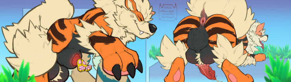 absurd_res animal_genitalia animal_penis anthro anthro_on_feral anthro_prey anus arcanine balls big_balls bladder_bulge bladder_vore bodily_fluids canid canine canine_genitalia canine_penis cock_vore cum domestic_cat duo ejaculation felid feline felis feral feral_pred generation_1_pokemon genital_fluids genitals head_first hi_res huge_balls leon_nisitalia male male/male mammal nintendo paws penile penis pokemon pokemon_(species) sheath voraciousollie vore zoophilia