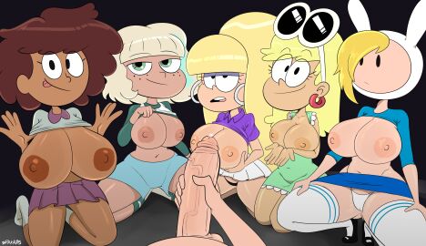5girls accurate_art_style adventure_time amphibia anne_boonchuy asian_female big_areola big_breasts big_penis blonde_hair breasts brunette_hair cartoon_network crossover disney disney_channel disney_xd eyewear_on_head female female_focus finn_the_human fionna_the_human_girl gravity_falls hetero huge_breasts huge_cock jackie_lynn_thomas leni_loud light-skinned_female light-skinned_male light_skin male masturbation miniskirt nickelodeon pacifica_northwest partial_male penis presenting_breasts skirt_lift spakka5 star_vs_the_forces_of_evil sunglasses the_loud_house veiny_penis