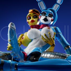 1:1 1futa 2024 3d accessory animatronic anthro avian big_breasts big_penis bird black_lips blender_(artwork) blue_body bodily_fluids bonniexchica bow_tie breasts chicken clothing cock_ring cum cum_on_penis digital_media_(artwork) duo ejaculation erection female five_nights_at_freddy's five_nights_at_freddy's_2 futanari galliform gallus_(genus) genital_fluids genitals hair hi_res humanoid_genitalia humanoid_penis intersex intersex/female jewelry lagomorph leporid lips machine mammal nipples nude oddbaals penile penis penis_accessory penis_jewelry phasianid rabbit red_nipples robot robot_anthro scottgames simple_background toy_bonnie_(fnaf) toy_bonnie_(psychojohn2) toy_chica_(fnaf) toy_chica_(psychojohn2) watermark yellow_body