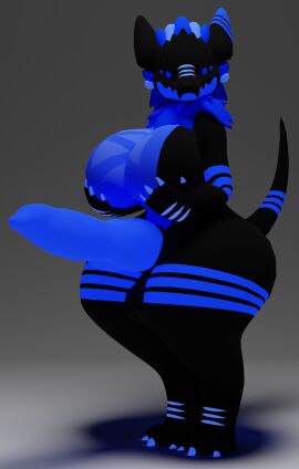 3d 3d_(artwork) anthro ass balls besuru big_balls big_breasts big_butt big_penis black_balls black_body blackberry_(blueberrybesuru) blender_cycles blue_penis blueberrybesuru breasts digital_media_(artwork) dragon fur furred_dragon furred_scalie genitals herm hi_res holding_breast huge_cock huge_thighs intersex kobold mythological_creature mythological_scalie mythology penis scalie simple_background solo thick_thighs