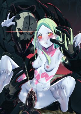 adam_smasher balls blush breasts cum cyberpunk:_edgerunners cyberpunk_2077 ejaculation erection feet female lewdlinly looking_at_viewer male navel nipples nude nude_female penis pussy rebecca_(edgerunners) sex soles tears tears_in_eyes testicles toes uncensored vaginal_penetration