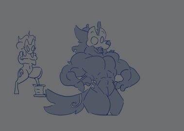 2d_animation abs animated anthro big_muscles big_pecs blush bovid breasts canid canine canis caprine duo expansion female fur fur_markings growth kindred lamb_(league_of_legends) league_of_legends male male_focus mammal markings mask muscle_growth muscles muscular muscular_arms muscular_male muscular_thighs pecs pump riot_games sheep svanarts tencent thick_thighs wolf wolf_(league_of_legends)