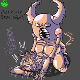 anal anal_sex ass big_ass big_thighs bugsy_(pokemon) femboy femboy_focus femboysub kire_the_cat male non-human nonconsensual pinsir plap plap_(sound) plapping pokemon pokemon_(species) pokemon_rgby pokephilia pulling_hair rough_anal rough_sex self_upload size_difference