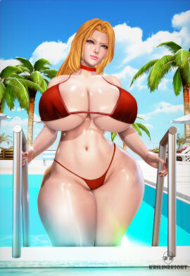 1girls 3d big_breasts bikini bleach blue_eyes breasts breasts_bigger_than_head cleavage curvaceous curvy_female eyes female female_only getting_out_of_pool honey_select hourglass_figure huge_breasts krillinresort large_breasts light-skinned_female light_skin long-haired_female long_hair looking_at_viewer matsumoto_rangiku navel orange-haired_female orange_hair pool red_bikini red_nails standing thick thick_thighs voluptuous voluptuous_female water watermark wide_hips