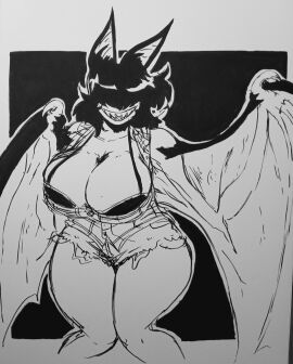 bat_ears bat_girl bat_wings big_breasts breasts female gps-device huge_breasts lylei monster_girl tagme
