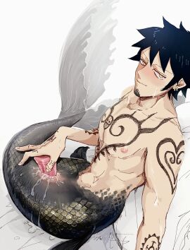 1cuntboy arm_tattoo black_hair blush chest_tattoo commentary cuntboy cuntboy_only dildo finger_tattoo genderswap genderswap_(mti) hand_tattoo heart heart_tattoo highres holding holding_sex_toy intersex k84612 looking_at_viewer male masturbation merfolk merman monster_boy nipples nude object_insertion one_piece pussy pussy_juice rule_63 sex_toy short_hair shoulder_tattoo sitting solo symbol-only_commentary tattoo trafalgar_law uncensored vaginal_object_insertion vaginal_penetration wet yellow_eyes