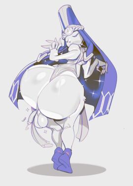 1boy 2d ass backsack balls ballsack butt closed_eyes clothes clothing cum femboy footwear ji_(nine_sols) male male_only nine_sols onomatopoeia penis smile smiling solo solo_male standing submarine_screw tagme