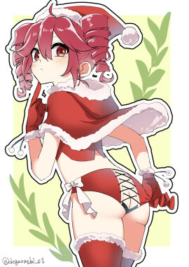 1girls adorable christmas degarashi_01 female female_only kasane_teto santa_costume solo synthesizer_v utau