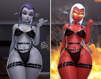1boy 1girls 3d ass beast_boy breasts chest couple curvaceous curvy curvy_figure dc dc_comics demon demon_girl female forehead_jewel goth goth_girl grey-skinned_female grey_body grey_skin half_demon hero heroine hips hourglass_figure human legs light-skinned_female light_skin male mature mature_female pubic_tattoo purple_hair rachel_roth raven_(dc) red-skinned_female red_body red_skin slim_waist smitty34 sorceress superhero superheroine teen_titans thick thick_hips thick_legs thick_thighs thighs top_heavy voluptuous waist white_hair wide_hips wide_thighs yellow_eyes