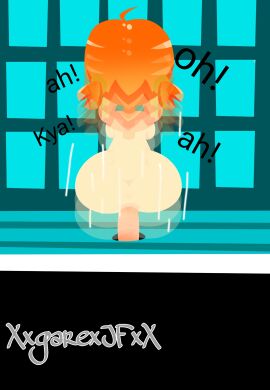 1girls anal anus ass bathroom big_ass big_butt big_penis blue_background comic comic_page comic_panel completely_nude female glory_hole hard_sex male naked nude nude_female orange_hair penis radio_gosha