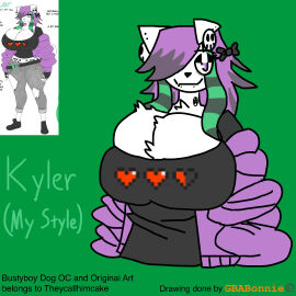 big_breasts breasts busty_male cleavage furry gbabonnie huge_breasts kyler_(theycallhimcake) male tagme