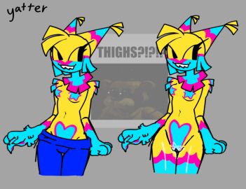 bugsyboo dandy's_world female pants pussy solo_female thighs wet_pussy yatta_(dandy's_world)