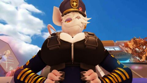 1girls 3d 3d_model 3d_render anthro arrest arrested big_breasts bigger_female breasts claws clothed clothed_female clothing digital_media female female_only fur furry furry_breasts furry_ears furry_female furry_only hat hi_res kein_wal looking_at_another looking_at_partner looking_at_viewer looking_down officer_flint officer_flint_(foretbwat) rat rat_ears rat_girl rat_tail size_difference smile smile_at_viewer solo teeth teeth_showing teeth_visible white_body white_fur white_hair white_skin