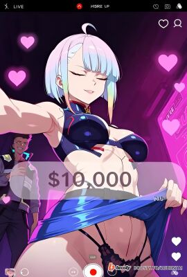 1girl1boy ai_generated cheating cheating_girlfriend covered_nipples cyberpunk cyberpunk:_edgerunners cyberpunk_2077 cyberpunk_clothes cyberpunk_girl david_martinez_(edgerunners) dirty_talk female from_below kissing looking_at_another looking_at_partner looking_at_viewer lucyna_kushinada medium_breasts naughty naughty_face naughty_girl naughty_smile neon netorare nsfw ntr outfit pose russian seductive seductive_body seductive_expression seductive_eyes seductive_female seductive_look seductive_mouth seductive_pose seductive_smile sexy sexy_armpits sexy_body sexy_clothing sexy_dress sexy_female sexy_pose short_hair skirt skirt_lift skirt_up stream streamer streaming sweat sweaty sweaty_body tagme video voice voice_acted