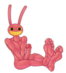 5_toes absurd_res anthro crossed_legs erection evil_jax_(tadc) evil_jax_(the_amazing_digital_circus) feet genitals glitch_productions hands_in_lap hi_res humanoid humanoid_feet lagomorph leporid male mammal nude penis plantigrade rabbit soles solo the_amazing_digital_circus toes transparent_background vendetta892