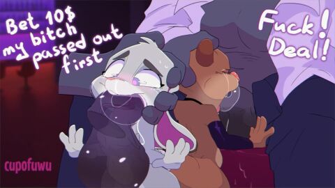 2boys 2girls animated anthro balls breasts cupofuwu disney fellatio female fur furry judy_hopps male mrs._otterton navel nipples oral otter penis penis_in_mouth purple_eyes rabbit saliva sex sound tagme tail tears tongue video zootopia