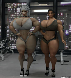2girls 3d ass big_ass big_breasts breasts breasts_bigger_than_head bust busty chest curvaceous curvy curvy_figure endlessrain0110 enormous_breasts female female_focus giant_breasts giantess gigantic_breasts hips hourglass_figure huge_ass huge_breasts human hyper_breasts large_ass large_breasts large_female legs light-skinned_female light_skin luna_(endlessrain0110) massive_breasts mature mature_female mila_(endlessrain0110) mini_giantess original original_character original_characters round_ass round_breasts thick thick_hips thick_legs thick_thighs thighs voluptuous voluptuous_female waist wide_ass wide_hips wide_thighs