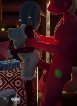 1boy 1girls 3d anthro anthro_on_anthro anthro_penetrating arms_behind_back big_macintosh_(mlp) christmas_outfit cum_in_pussy cum_inside cumflated_belly cumflation friendship_is_magic from_behind from_side hooves-art huge_cock lifting lifting_person longer_than_30_seconds marble_pie_(mlp) my_little_pony sex sex_from_behind standing_sex straight tagme vaginal_penetration vertical_video video