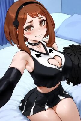 ai_generated bbc_slave blacked cheerleader choker cleavage cleavage_cutout huge_breasts ochako_uraraka qos queen_of_spades tagme thick_thighs tight_skirt video