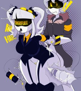 1boy 1girls 2d anal big_breasts breasts business_suit busty cum cum_inside disassembly_drone female female_in_suit female_penetrated femsub from_behind from_behind_position glitch_productions humanoid j_(murder_drones) kayl large_breasts male male_penetrating male_penetrating_female murder_drones n_(murder_drones) penetration pigtails robot robot_boy robot_girl robot_humanoid screen_face sex sex_from_behind straight suit tagme white_body