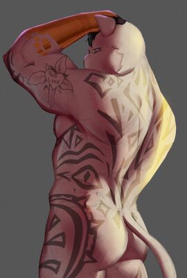 ass fortnite furry furry_only male male_only meowdas mjpcfn_(artist) solo_male tagme tattoo