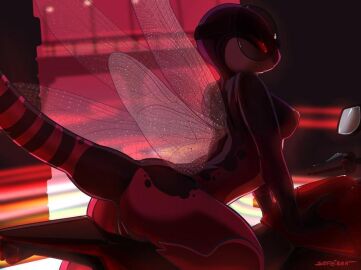 anthro dragonfly female insects motorcycle original_character pussy scalie sefeiren
