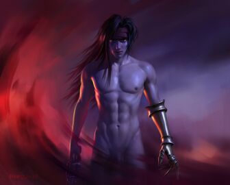 1boy cock final_fantasy final_fantasy_vii male male_only muscular nude nude_male penis solo vincent_valentine