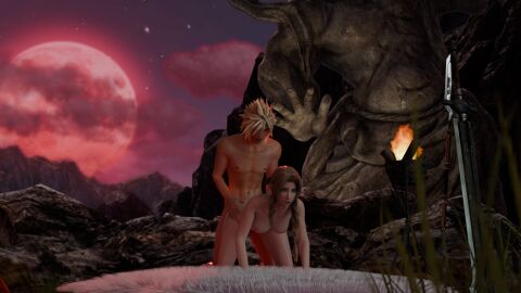 1boy1girl aerith_gainsborough blonde_hair braided_hair brown_hair cloud_strife couple female final_fantasy final_fantasy_vii final_fantasy_vii_rebirth final_fantasy_vii_remake green_eyes heterosexual hourglass_figure light-skinned_female light-skinned_male lovers male male/female muscular_male sex spiky_hair square_enix straight