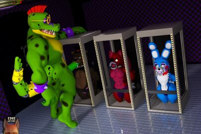 alligator alligator_tail alligatorid alligatorid_humanoid angry angry_face animatronic anthro bear bear_boy biceps blowjob blue_body blue_eyes bound bound_arms bound_legs bound_wrists bowtie bowtie_collar brown_body bunny bunny_boy caged completely_naked completely_nude crocodile crocodile_tail crocodilian crocodylid eyepatch facial_markings five_nights_at_freddy's five_nights_at_freddy's:_security_breach five_nights_at_freddy's_2 fnaf foxy_(fnaf) gay gay_blowjob gay_sex green_body green_eyes green_nails green_penis hand_on_chest hand_on_head image_set long_eyelashes looking_at_another machine male male/male male_focus male_only mohawk mohawk_(hairstyle) montgomery_gator_(fnaf) muscular muscular_male non-human nude nude_male on_toes oral oral_penetration oral_sex penis pink_body pleasured pleasured_male red_body red_hair reptile reptile_humanoid robot robot_humanoid scottgames sex spiked_bracelet spotted_body steel_wool_studios tagme tagme_(artist) tail thong toy_bonnie_(fnaf) toy_freddy_(fnaf) trapped two-tone_body white_body worried_expression worried_face worried_look yellow_eyes