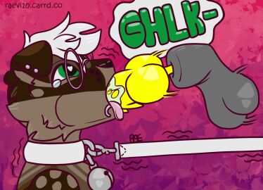 animal_genitalia asphyxiation bell bell_collar bodily_fluids collar cookie_(sneppec) drooling drooling_tongue fellatio genitals hi_res leash leash_pull leashed_collar male male_only maximum_(raevi10) oral penile penis raevi10 saliva saliva_on_penis sex sheath speech_bubble sucking text