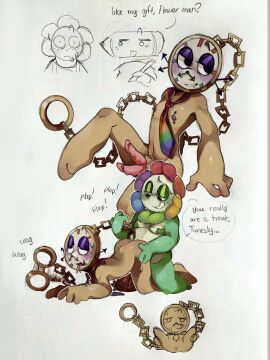 chubby clock dandy's_world dandy_(dandy's_world) dyle_(dandy's_world) flower flower_nipples gay gay_sex gentle_sex lilsun penis pulling_hair twink