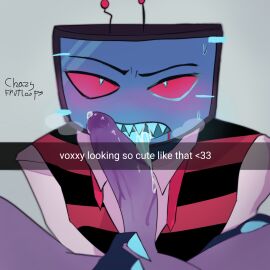 blowjob gay hazbin_hotel male snapchat valentino_(hazbin_hotel) vox_(hazbin_hotel) xd